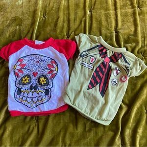 Bundle Of Two Dog Shirts Sugar Skull & Boy Scout